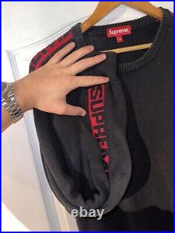 Supreme Jumper Size Medium (M) Black / Red Crewneck Sweater Knit