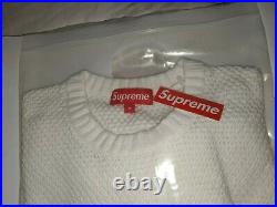 Supreme Textured Small Box Sweater White / New with tags / Genuine / Box Logo