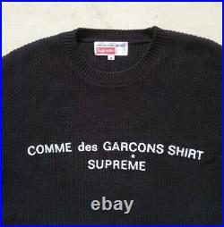 Supreme x Comme Des Garçons Jumper Sweater Mens M Black Chunky Knit