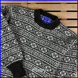 Sweater Jumper Anderson's Of Shetland Hand Knitted Fair Isle Pure Wool Size M