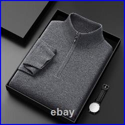Sweater Men's Half-zip Stand-up Collar Bottoming Sweater Solid Casual Thickened