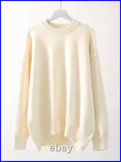 Sweaters for Women Winter Thick Beige Pullover Woman Autumn Fashion Loose O Neck