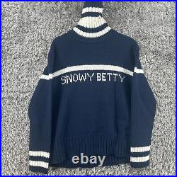 Sweaty Betty Snowy Betty Sweater Jumper Womens Medium Navy Pullover High Neck