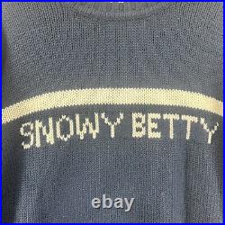 Sweaty Betty Snowy Betty Sweater Jumper Womens Medium Navy Pullover High Neck