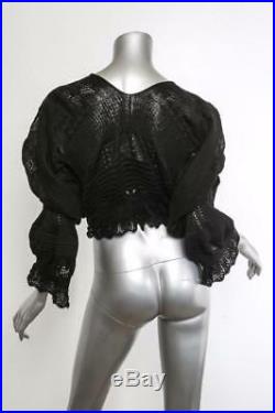 TAO COMME DES GARCONS 2007 Womens Black Bolero Bohemian Knit Sweater Jacket M