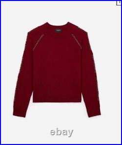 THE KOOPLES Burgundy Wool And Cashmere Sweater With Piercing Detail Size 2/M