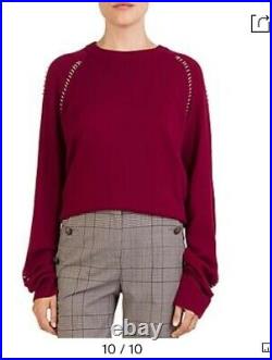 THE KOOPLES Burgundy Wool And Cashmere Sweater With Piercing Detail Size 2/M