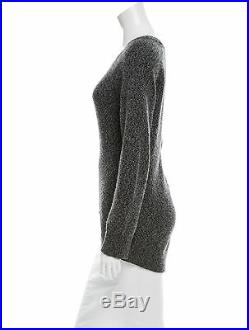 THE ROW MELANGE Bateau Boatneck Knit Oversize Sweater Grey Medium M