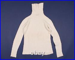THE ROW White Cashmere Silk Turtleneck Pullover Sweater Size M Medium