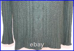 THE ROW forest green cashmere cable-knit chunky sweater M