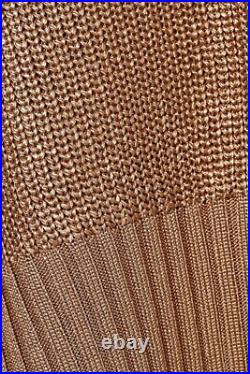 THEORY Rib-Trimmed Golden Brown Knitted Sweater Size Medium, NWOT THEORY Rib-Trimmed Golden Brown Knitted Sweater Size Medium, NWOT