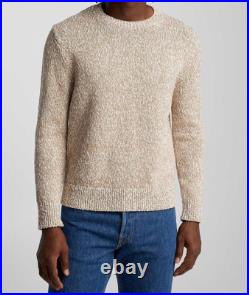 THEORY Sweater Mens Medium Tan Pullover Crew 100% Cotton Chunky Knit MAUNO $325