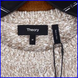 THEORY Sweater Mens Medium Tan Pullover Crew 100% Cotton Chunky Knit MAUNO $325