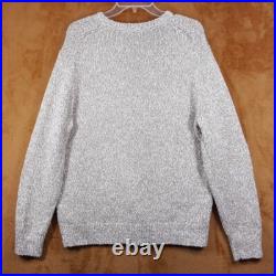 THEORY Sweater Mens Medium Tan Pullover Crew 100% Cotton Chunky Knit MAUNO $325