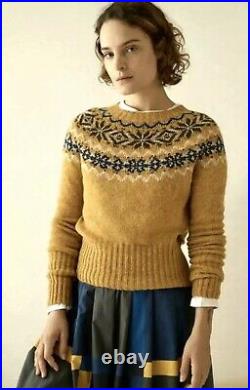 TOAST Wool Fairisle OCHRE Yoke Sweater UK Size Medium BNWT