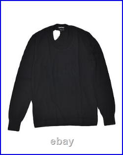 TOM FORD Mens Crew Neck Jumper Sweater Medium Black Cotton
