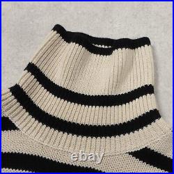 TOTEME Signature Stripe Turtleneck Sweater In Sand Size M