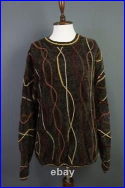 TUNDRA Brown Embroidered Jumper Pullover Sweater Size M