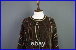 TUNDRA Brown Embroidered Jumper Pullover Sweater Size M