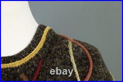 TUNDRA Brown Embroidered Jumper Pullover Sweater Size M