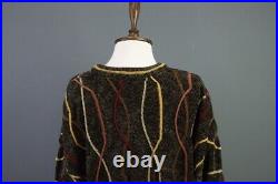 TUNDRA Brown Embroidered Jumper Pullover Sweater Size M