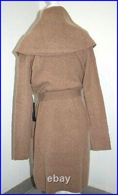 Tahari Pure Luxe 100% Cashmere Belted 36 Long Sweater Coat Camel Color sz S, M