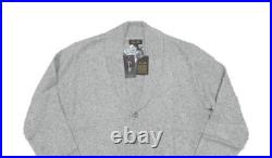 Tasso Elba Grey Heather Textured Pattern Cashmere Shawl-Neck Cardigan Sweater