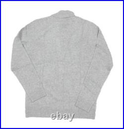 Tasso Elba Grey Heather Textured Pattern Cashmere Shawl-Neck Cardigan Sweater