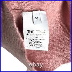 The Fold London Howell 100% Cashmere Wrap Sweater in Blush Pink Size M