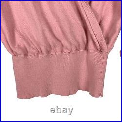 The Fold London Howell 100% Cashmere Wrap Sweater in Blush Pink Size M