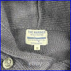 The Mariner Guideboat Sweater Mens M Shawl Naval Wool Nautical Fisherman Heavy