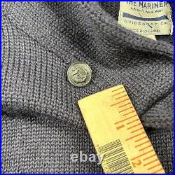 The Mariner Guideboat Sweater Mens M Shawl Naval Wool Nautical Fisherman Heavy