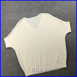 The Reset Sweater Womens Small Medium Beige Wool V Neck Dolman Short Sleeve