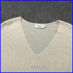 The Reset Sweater Womens Small Medium Beige Wool V Neck Dolman Short Sleeve