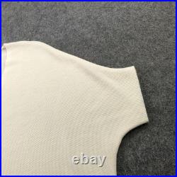 The Reset Sweater Womens Small Medium Beige Wool V Neck Dolman Short Sleeve