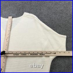 The Reset Sweater Womens Small Medium Beige Wool V Neck Dolman Short Sleeve