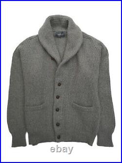 The Wardrobe Sweater Medium Grey Shawl collar Cardigan 4-ply Cashmere