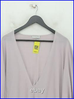 The White Company Women's Jumper M Purple 100% Wool V-Neck Pullover