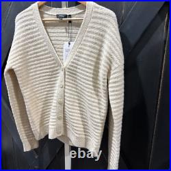 Theory Button Front Cardigan Sweater in Ivory Toast Paramour Women's Size M NWT