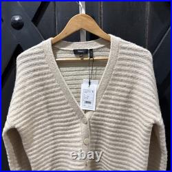 Theory Button Front Cardigan Sweater in Ivory Toast Paramour Women's Size M NWT