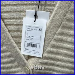 Theory Button Front Cardigan Sweater in Ivory Toast Paramour Women's Size M NWT