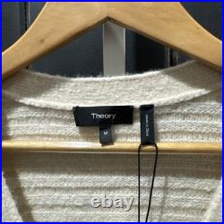 Theory Button Front Cardigan Sweater in Ivory Toast Paramour Women's Size M NWT