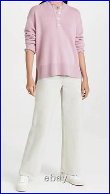 Theory Cashmere Henley Sweater in Wild Lilac Size M NWOT MSRP $445