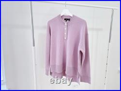 Theory Cashmere Henley Sweater in Wild Lilac Size M NWOT MSRP $445