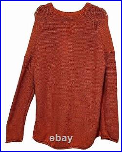Theory Karenia Sweater Size Medium Soft Rust Cotton Rope V Neck M0114715 NWT
