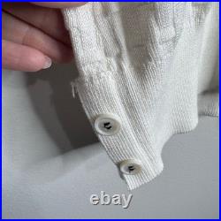 Thom Browne White Textured Crewneck Sweater Medium