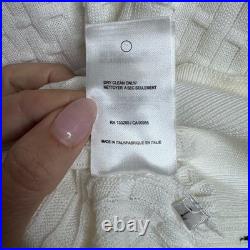 Thom Browne White Textured Crewneck Sweater Medium