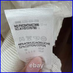 Thom Browne White Textured Crewneck Sweater Medium