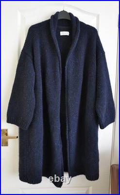 Toast Donegal Wool Cardigan Coat Size Small / Medium Navy Blue Flecked Knit