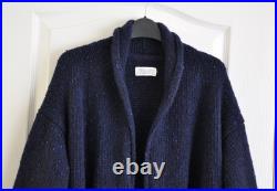 Toast Donegal Wool Cardigan Coat Size Small / Medium Navy Blue Flecked Knit